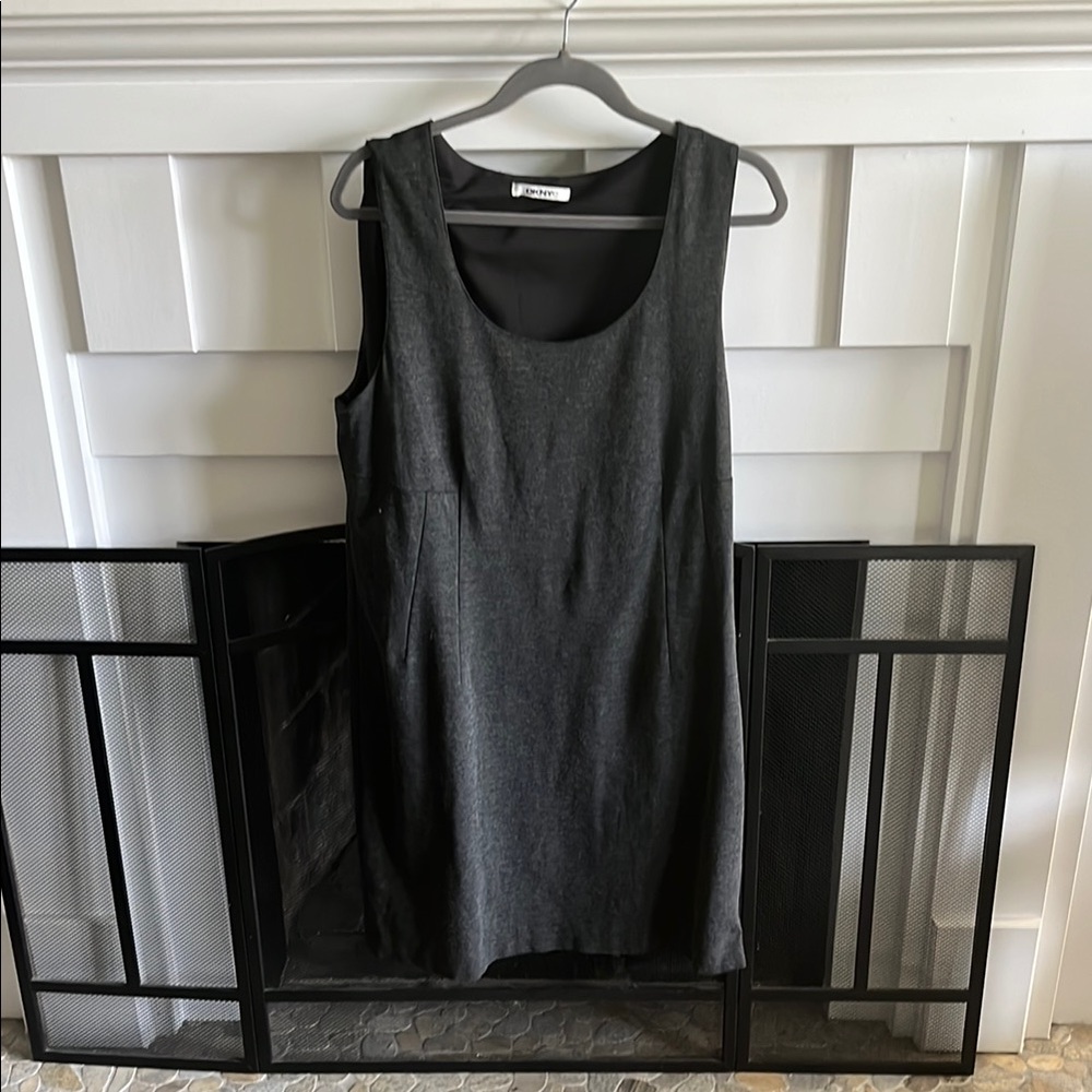 DKNYc Grey Jumper dress, sleeveless, Side Zipper, Large